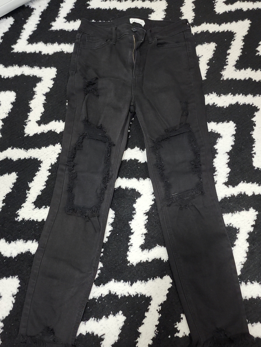 Cello Black Distressed Skinny Jeans